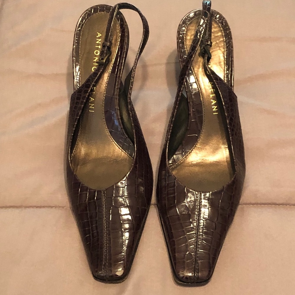 Antonio Melani Brown Slingback High Heel Shoe